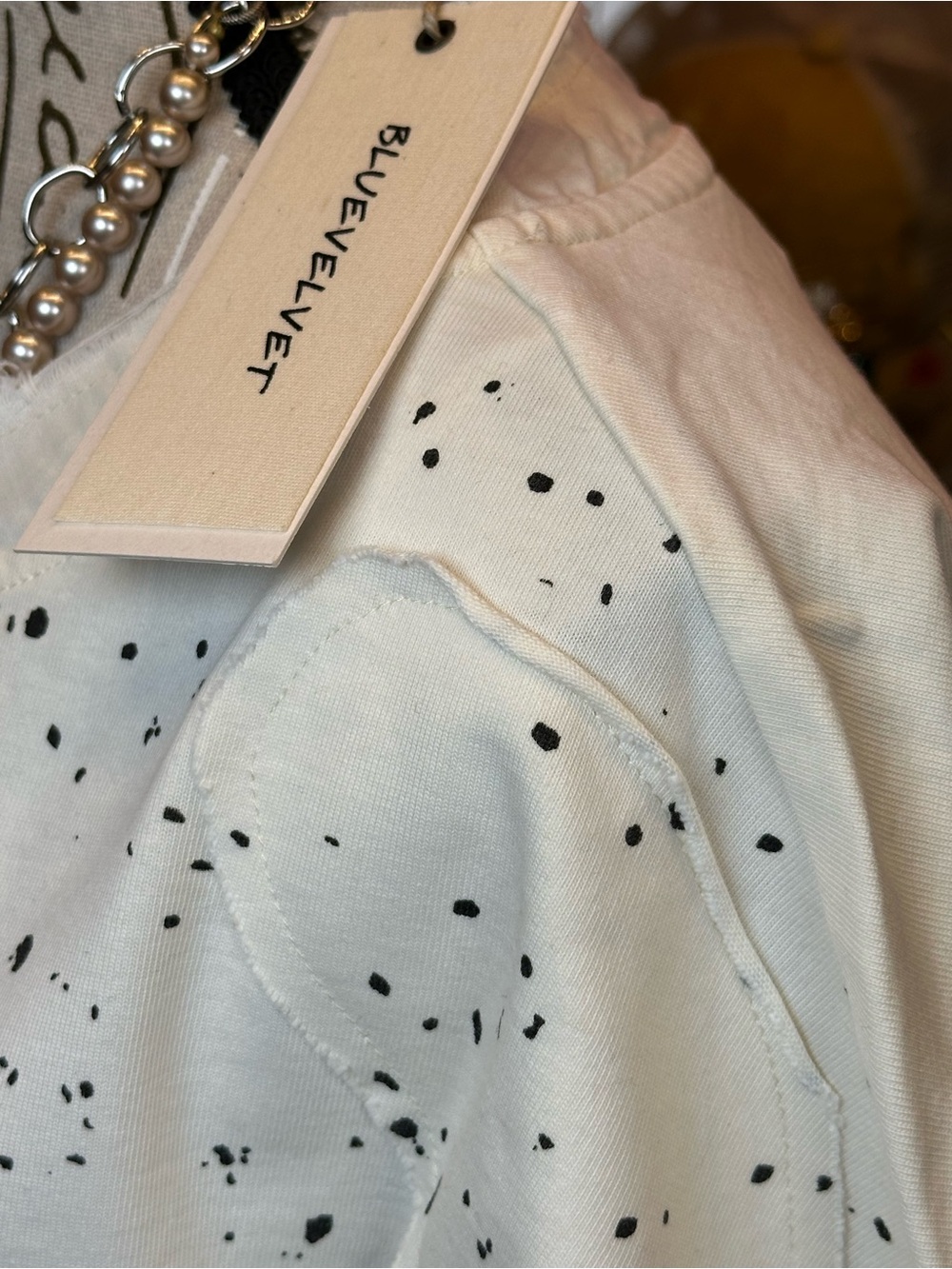 BLUE VELVET White Graphic Splatter T-Shirt Dress with ABSTRACT WOLF Print - Picture 12 of 12